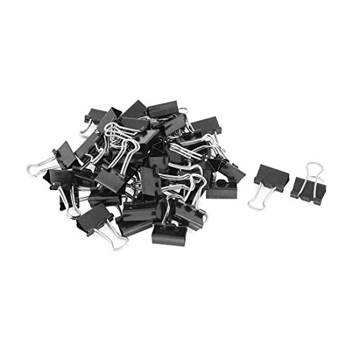 Vonpri 100Pcs Binder Clips Paper Clamp Black 1 inch (25 mm) Medium for Office Home Memo Notes File Organizer