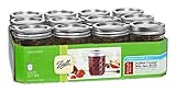 Ball Mason 8oz Quilted Jelly Jars with Lids and Bands, Set of 12