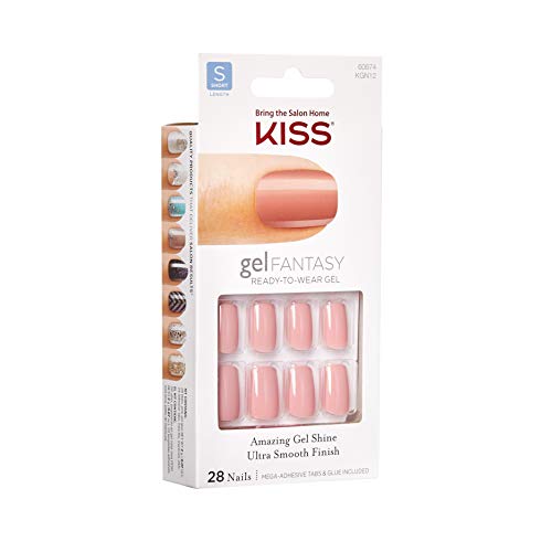 Kiss Nails GEL FANTASY Short Design Nails w/Adhesive Tabs & Glue (KGN12