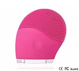 TAQILA Electric Facial Cleansing Brush, Massager and Exfoliator - Waterproof Rechargeable Silicone Sonic Face Cleanser For Skin Care (Pink)
