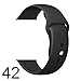 Vitech Soft Silicone Replacement Sport Band for 42mm Apple Watch Models (3 Pieces of Bands Included for 2 Lengths, for Apple Watch Series 1 Series 2 Sport&Edition 2016) (42mm-Black)