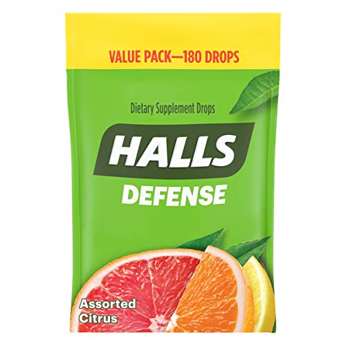 HALLS Defense Assorted Citrus Vitamin C Drops, 180 Drops