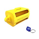 Nitecore NBM40 Battery Magazine Organizer, Black, Green, Yellow Color Options - Holds 4 x 18650 Batteries plus LumenTac Keychain Flashlight (Yellow)