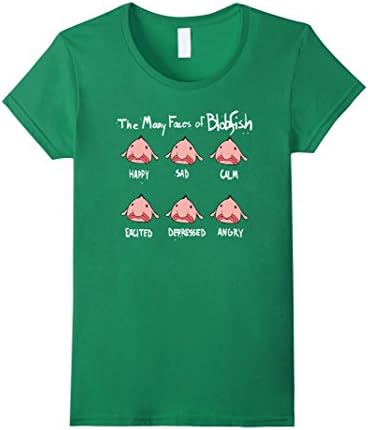 Women's The Many Faces Of Blobfish T-Shirt Small Kelly Green