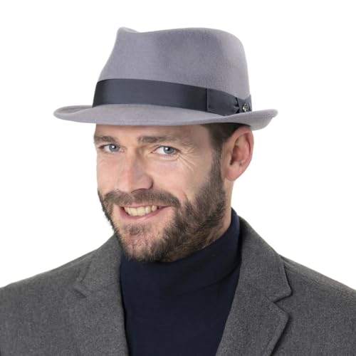 Lierys Classic Wool Trilby Women/Men - Wool Felt Hat - Fedora Summer/Winter - Waterproof Outdoor Hat - Foldable Rain Hat - Fedora