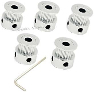 Kristen Nilson 5 x 2GT GT2 20T Gear 6mm Inner Hole 5mm Synchronous Aluminum Belt Pulley And Wrench for 3D Printer