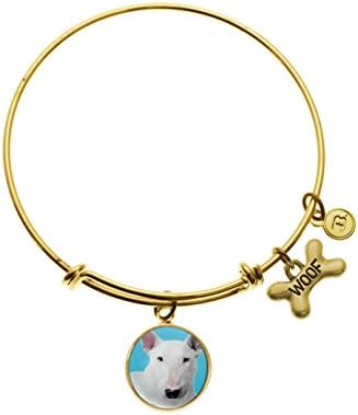 Top Dogs Bull Terrier Charm Adjustable Bangle Bracelet