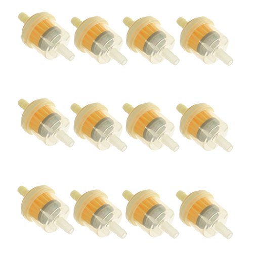 Baoblaze 12pcs Universal Motorcycle Mini Inline Fuel Gas Petrol Filter Engine Plastic