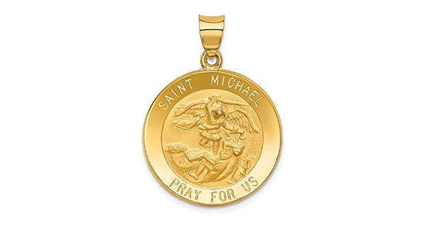 Solid 14k Yellow Gold Saint Michael 