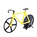 Bapdas No-Stick Stainless Steel and Dual Cutting Bicycle Pizza Cutter with Kickstand(Yellow)