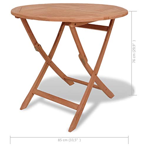 vidaXL Teak Massiv Gartentisch 85cm Klapptisch Balkontisch Holztisch Terrasse – Bild 6