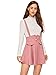 MakeMeChic Women's Casual Straps High Waist Suspender Skirt Pinafore Overall Dress Bow Pink M