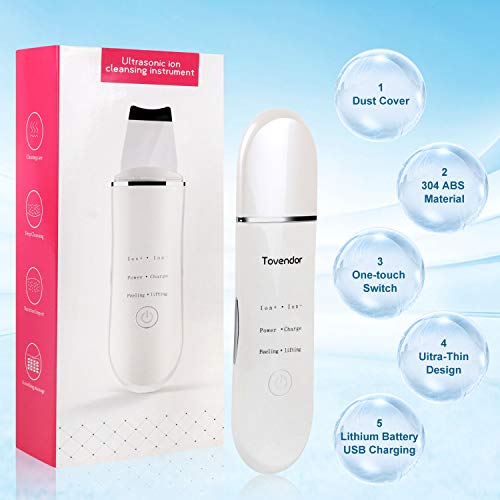 Facial Skin Scrubber Blackhead Remover Ultrasonic Face Spatula Comedone Extractor Pore Cleansing Facial Lifting Tool for Face Care - Thumbnail 6
