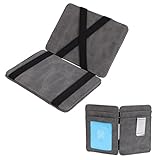 ECM07A03 Grey Solid Leather Mens Card Holder Mens Style Work-utility Him Magic Wallet and Credit/ID Case Holidays Gift By Epoint