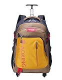 AOKING 20/22 Inch Water Resistant Travel School Business Rolling Wheeled Backpack with Laptop Compartment (Yellow, 22 Inch)