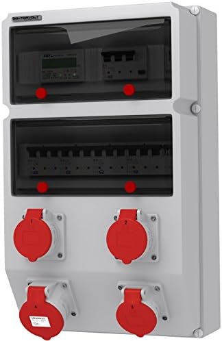 Power Distribution GM S/FI 1x32 A 3x16 A IP44 with electricity meter 3x5 (80) A Doctor Volt 9085