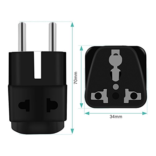 European adapter,UROPHYLLA Travel Adapter 3 Pack European Power Adapter Schuko Plug Adapter,Universal Plug Adapter for Germany,France,Denmark,Iceland,Netherlands,Finland,Russia,Greece,Sweden,Spain etc