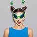 2 Pairs Alien Headband and Glasses Set Funny Alien Costume Party Favors Green Alien Sunglasses and 2 Pieces Martian Antenna Headband Boppers for Adults and Kids Halloween Party Favors