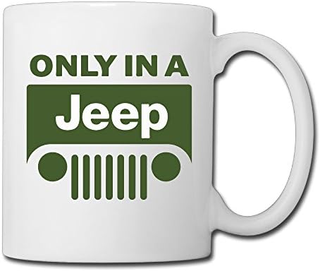 Cool Only In A Jeep Funny Humor Ceramic Coffee Mug, Tea Cup | Best Gift For Men, Women And Kids - 13.5 Oz, White