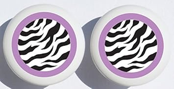Purple And Black Zebra Print Drawer Pulls Polka Dot Ceramic Cabinet Knobs Safari Nursery Room Decor Set Of Two