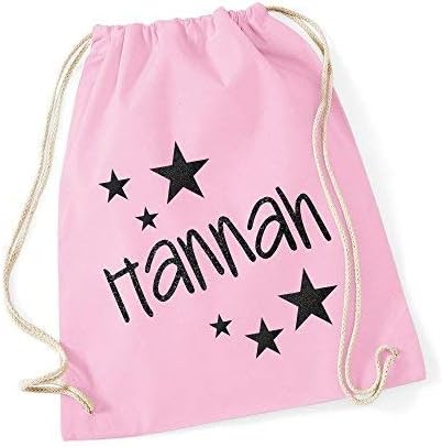 Girls Personalised Glitter Star Name Gymsac