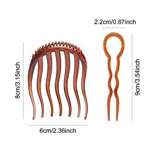 20 Pack Fast Easy Dance Ballet Doughnut French Bunhead Donut Bun Makers Chignon Fork Hair Pins Side Shell Combs Twist Clips Barrettes Sticks Hair Tie Twist Hair Holder Accessories for Kids Women Girls
