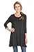 Frumos Tunics For Women 3/4 Sleeve Top For Leggings Charcoal 2Tone 2X-Large
