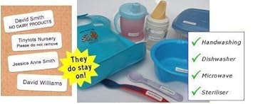 40 Dishwashable/Microondas Etiquetas Nombre Lavavajillas ...