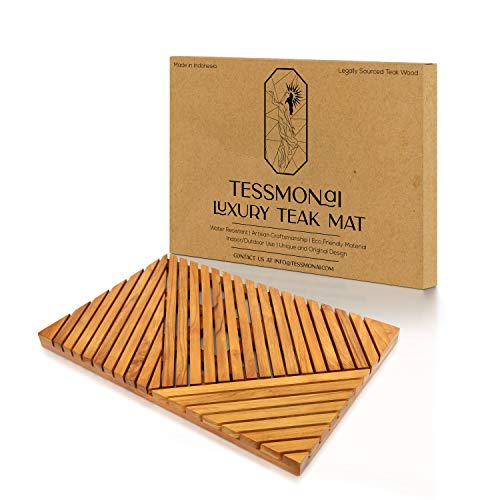 Teak Bath Mat Natural Teak Shower Mat for Bathroom, Sauna, Pool, Hot