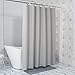 AmazerBath Grey Shower Curtain Plastic, Thick PEVA Shower Curtain Grey, Heavy Duty Shower Curtains for Bathroom, Waterproof Shower Curtain 72x72 with 3 Big Weighted Stones and 12 Rustproof Grommets