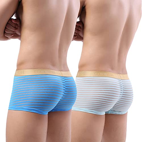 Laxier 2 Pack of Men Boxer Briefs Transparent