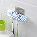 Livebox 4 Slot Toothbrush And Toothpaste Holder With Self Adhesive Super Flexible Sticker