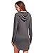 SweatyRocks Sweatshirt Dress Hoodie Pockets Grey Dress (Medium, Dark Grey)