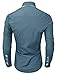 TAM WARE Mens Trendy Slim Fit Inner Checkered Button Down Shirt TWNMS323S-STEELBLUE-US M