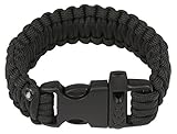 Outdoor Survival Paracord Bracelet Geekpal Includes Fire Starter, Whistle Kits, Knife, 8.6Inch of Paracord Black