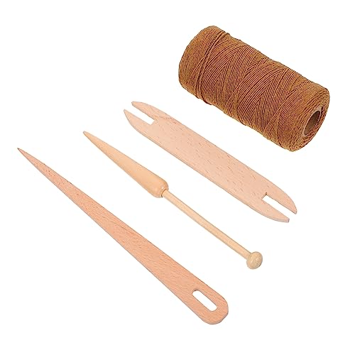 OHPHCALL Knitting Loom Set for Beginners 1 Set Wooden Shuttle Knitting Needles Tapestry Needles Ideal Present