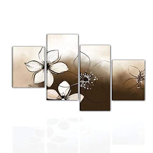 Quadri Moderni Dipinti A Mano Olio Su Tela Con Fiori Per Saloni Soggiorno Intelaiati Pronti Da Appendere Marrone Componibili Per Salone Salotto Cucina