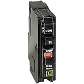 Schneider Electric - Square D, Miniature Circuit Breaker, QO, 15A, 1 Pole, 120/240VAC, 10kA, Plug-in Mounting Connection, HAC