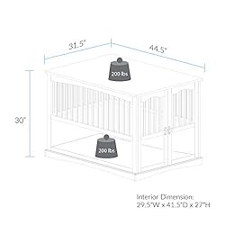 Casual Home Wooden Extra Large Pet Crate, End