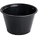 Disposable 4oz Plastic Condiment Cups, Souffle Portion, Jello Shot Cups, Salad Dressing, Sauce (200, Black)