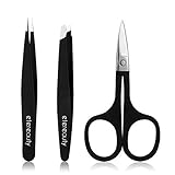 Etereauty Tweezers Set, Professional Stainless Steel Eyebrows Tweezer Sets, Pack of 3