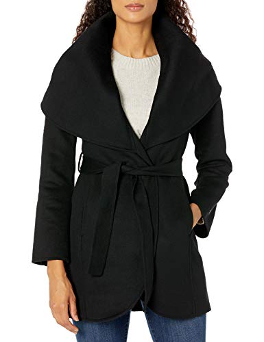 tahari double face wrap coat