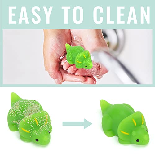 LOVESTOWN Mochi Squishy Toys, 28PCS Mini Kawaii Dinosaur Squishies Stress Relief Fidget for Kids Party Favors Goodie Bag Fillers Classroom Prizes Pinata Stuffers