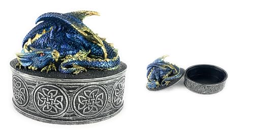 Ain’t It Nice Dragon Statue Trinket Box Dragon Figurine Collectible Fantasy Medieval Décor For Dragon Collectors Dragons Gift Trinkets Box, Blue, 4.5 (L) X 3.25 (W) X 4 (H) at Amazon