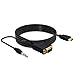 VAlinks HDMI to VGA, 1080P to Adapter (Male to Male) Video Converter Support Convert Signal from Input Laptop HDTV to Output Monitors Projector-1.8m/6ft (hdmi to vga with 3.5mm Jack)