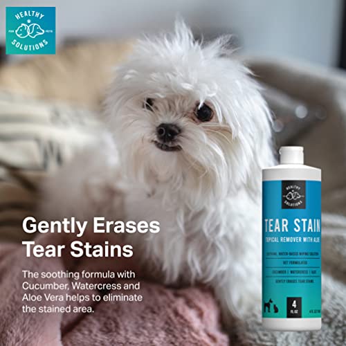 Tear Stain Remover for Dogs 4 fl oz Solution for White Dogs & All