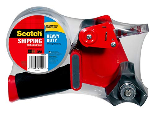 Scotch Packaging Tape Dispenser with Heavy Duty Shipping Packaging Tape, Designed for Standard 3" Core Rolls, Foam Handle, Retractable Blade and Adjustable Brake (3850-ST) - Thumbnail 5