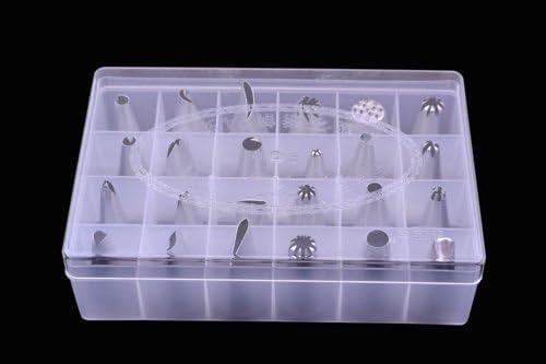 24pcs Icing Piping Nozzles Pastry Tips Cake Sugarcraft Decorating Tool Box Set