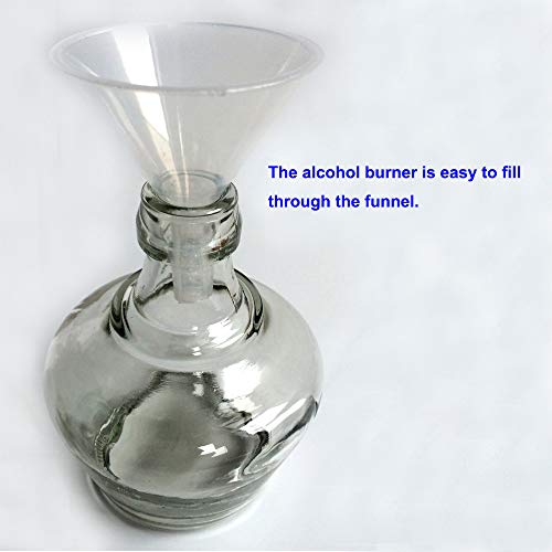 CuleedTec Classic 150ml/5oz Alcohol Burner Lamp Glass Lab Equipment Heating Bunsen Burners with 8.5inch Wick and Funnel for Laboratory, Classroom or Home Scientific Equipment