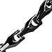 Urban Jewelry Classy Men's Solid Heavy Wheat Tungsten Carbide Bracelet - 3 Sided Links (9 inch,Black)